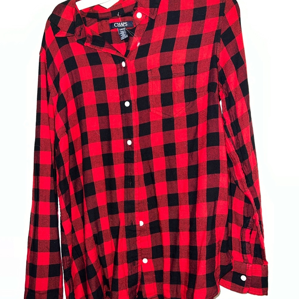Chaps Checkered Button-Up